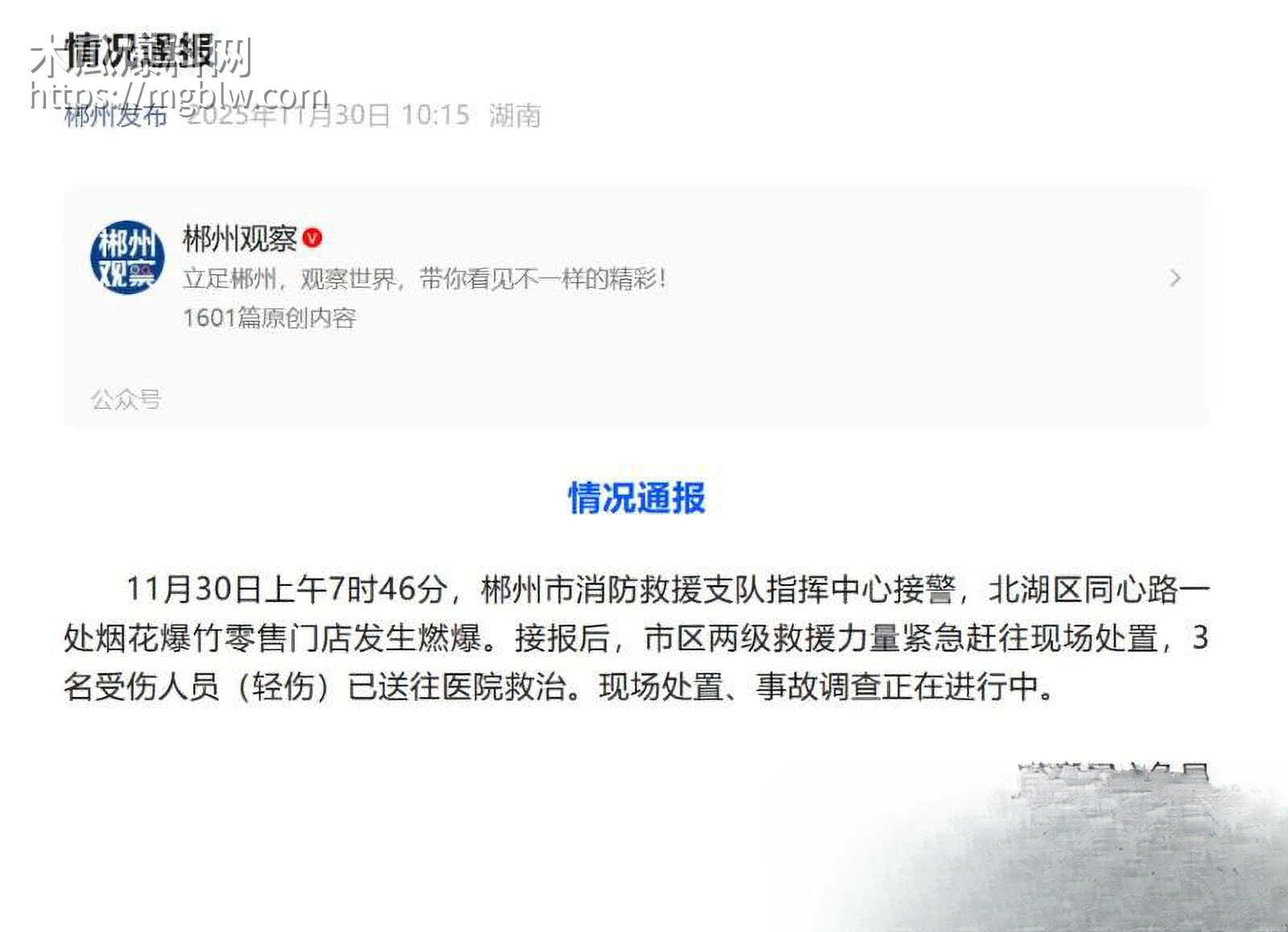 湖南郴州华泰城烟花店爆炸事件 2