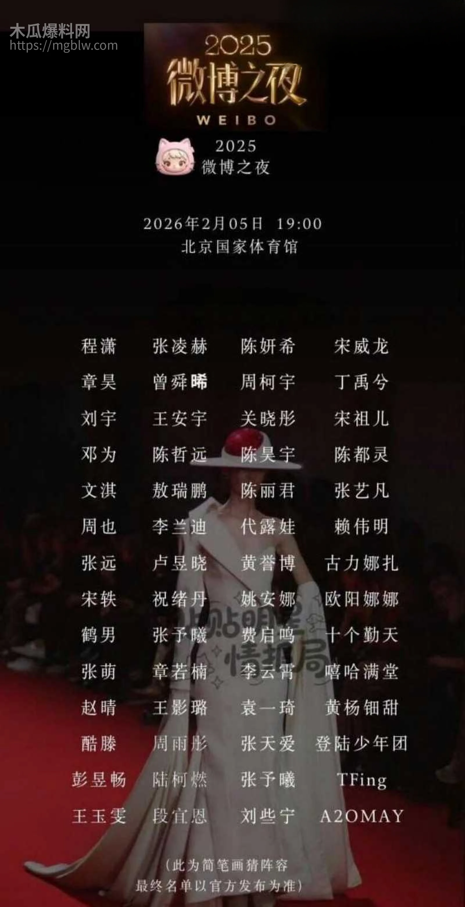 2026年微博之夜全明星阵容03