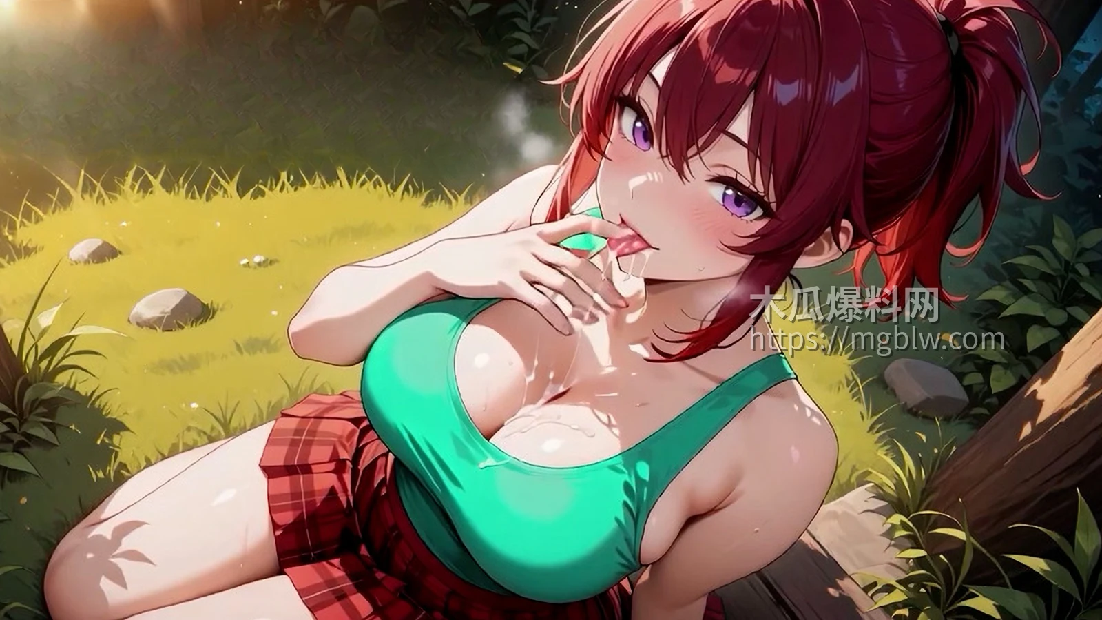 3D动漫 红发马尾女孩 户外狂野骑乘 1